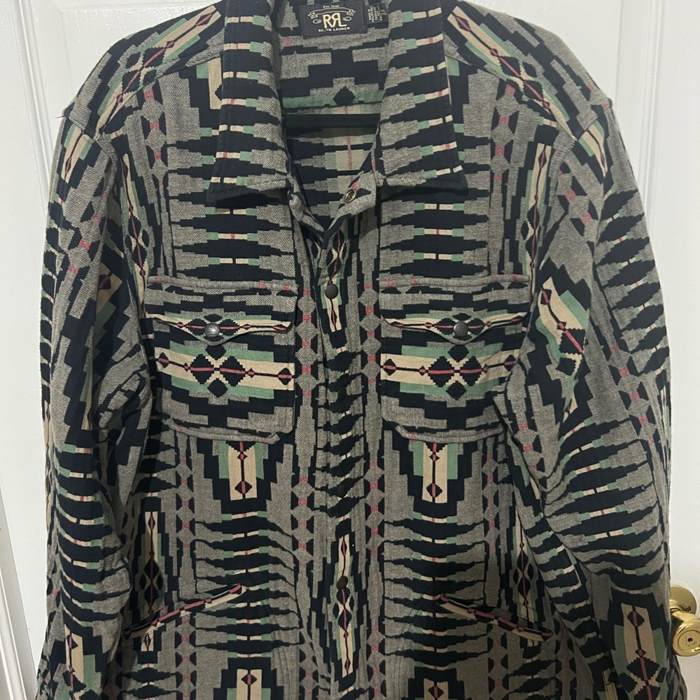 RRL Double RR Brown Bear Blanket Ralph Lauren Western Pattern Overshirt XXL